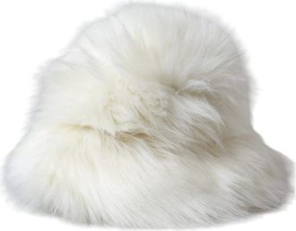 Dolce & Gabbana Witte Acryl Bont Dames Emmer Hoed - Dames - Hoeden - Wit - ONE Size - Polyester - Accessoires