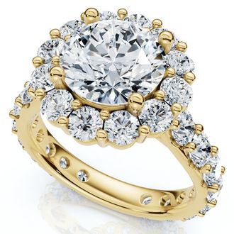 Pompeii3 Certified 4 1/2Ct Diane Diamond Engagement Ring 14k Gold or Platinum Lab Grown