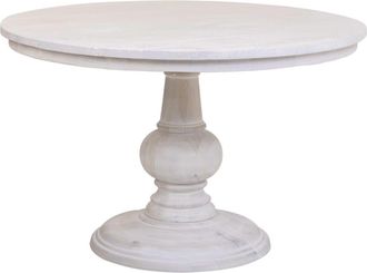 Wanderlust Deco Mesa de comedor redonda de madera de mango blanco d120x77