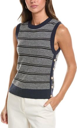 St. John Crew Side Placket Wool-Blend Tank