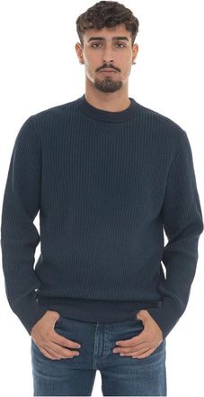 HUGO BOSS Stijlvolle Gebreide Trui voor Mannen - Heren - Ronde hals truien - Blauw - 2XL - Truien & Vesten