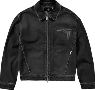 Represent Giacca denim con effetto vissuto - Nero