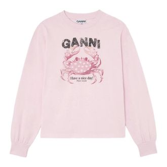 Ganni Dames, Tops, Roze, Maat: L