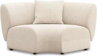 Castlery Auburn Curve Corner Sofa Customized, Performance Linen Weave, Cream, Spill Resistant, Modular for Sofas by Castlery