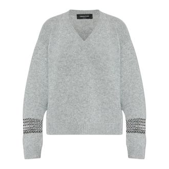 Fabiana Filippi Truien & Vesten, Dames, Grijs, 2Xs, Pailletten, Sweater Met Glinsterende Pailletten