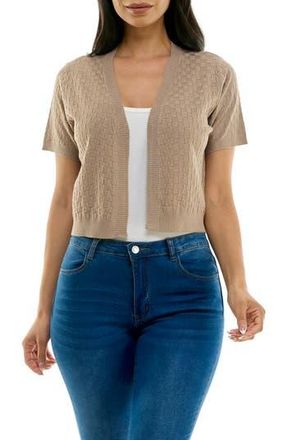 Nina Leonard Box Knit Bolero in Tan at Nordstrom Rack, Size X-Large