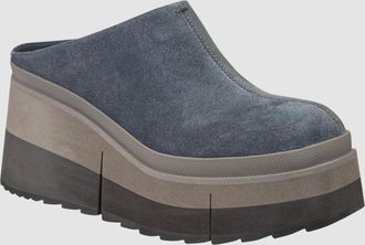 Naked Feet Womens Coach Platform Clogs In Dark Grey
