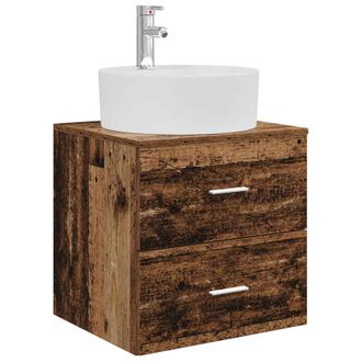 vidaXL Vanidad Con Lavabo De Pared Madera Envejecida Vidaxl