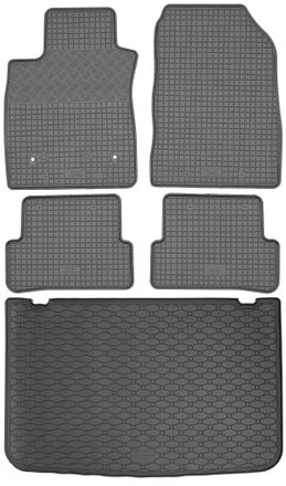 OEM Renault Clio Iv Hatchback De 03.2013 A 02.2021 Set - Alfombrillas De Goma Para Coche + Alfombrilla Para Maletero
