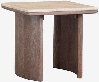 Sklum Sklum - Tavolino Casilda in travertino e legno di acacia