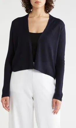 Eileen Fisher Organic Linen & Organic Cotton Cardigan in Ink at Nordstrom Rack, Size Xx-Small