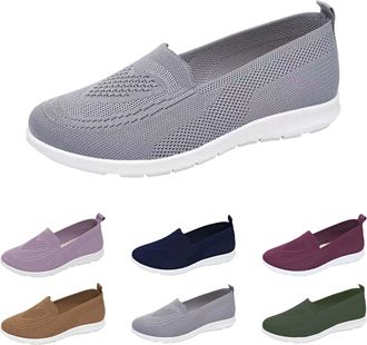Generic Womens Trainers Slip on Ladies Walking Shoes Woven Lightweight Breath Mesh Sneakers Mesh Sneakers Comfortable Casual Shoes Running Workout Sneaker (Gr