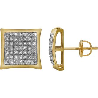 LuvMyJewelry Travessura 10K Yellow Gold Diamond Unisex Earrings - 0.26 Cts at Nordstrom