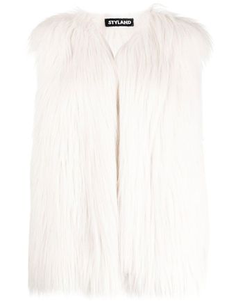 Styland faux-fur gilet - White