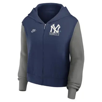 Nike New York Yankees Cooperstown Nike Womens MLB Full-Zip Hoodie in Blue | 035D0IB5N27-NCX