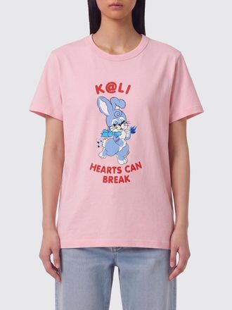 Kenzo T-shirt in cotone a maniche corte con stampa logo a contrasto