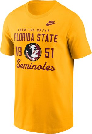 Nike Florida State Legacy Stacked Est Nike Mens College T-Shirt in Brown | N19976IFSH-AZ2