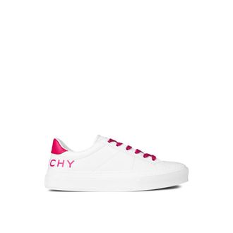 Givenchy Schoenen, Dames, Wit, 39 EU, Leer, Sport Logo Sneakers Wit/Roze Rubber