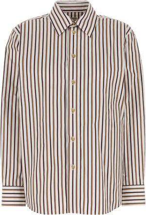 Bottega Veneta Womens Embroidered Poplin Shirt - White Cotton - Size EU 36 (Womens)