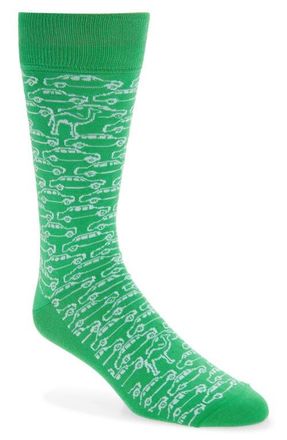 Paul Smith Cars & Camels Cotton Blend Dress Socks in Medium Green at Nordstrom