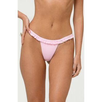 Edikted Avah Ruffle Bikini Bottoms in Pink at Nordstrom, Size X-Small