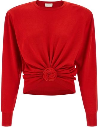 Magda Butrym draping knot wool knitwear - women - Wool - 36 - Red
