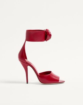 Valentino Garavani Sandalo Drip Rose In Capretto Con Cristalli 105Mm Donna ROSSO 36.5