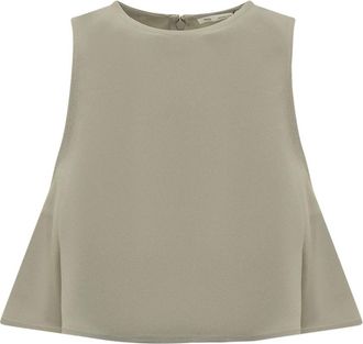Ami Flared Cropped Top - Dames - Blouses - Groen - M - Overhemden