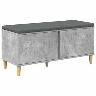 vidaXL Banco De Entrada Con Coj&iacute;n Gris Concreto 100 X 38 X 46 Cm Vidaxl