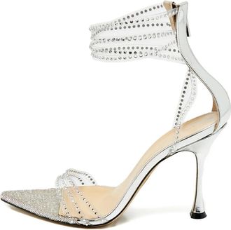 Mach & Mach Sandali con cristalli - Bianco