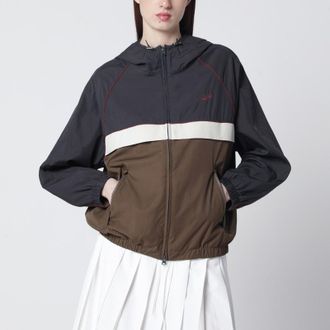 Dunst Grey/beige/brown zip-up windbreaker