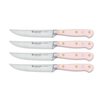 W&uuml;sthof Classic 4 Piece Steak Knife Set, Pink Sea Salt