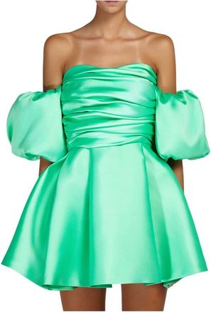 Doris S Elegante Turquoise Korte Jurk - Dames - Feestkleedjes - Groen - S - Kleedjes