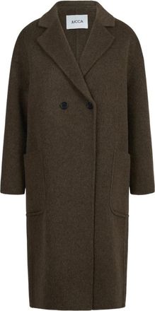 Jucca Lange jas van wol- zijde en yak - Dames - Mantel - Bruin - L - Wol - Jassen
