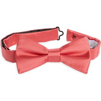 Nordstrom Rack Satin Solid Bow Tie in Coral at Nordstrom Rack