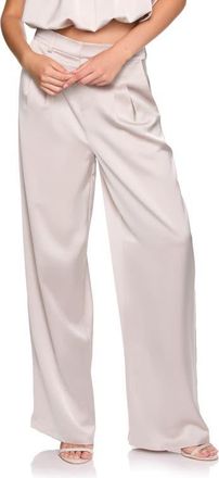 Susana Monaco Pleated Satin Pants in Sandstone at Nordstrom, Size 10