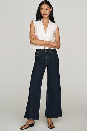 Good American Good Waist Palazzo Ankle Jeans