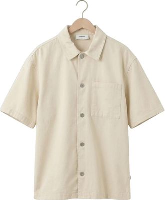 Rester&ouml;ds Noah Short Sleeve Shirt - Heren - Korte mouwen Overhemden - Beige - M - Katoen - Overhemden