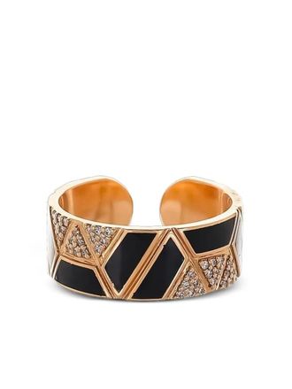 Alessa Jewelry 18K rose gold Elixer diamond ring - women - Enamel/18kt Rose Gold/Diamond - 7 1/2 - Pink