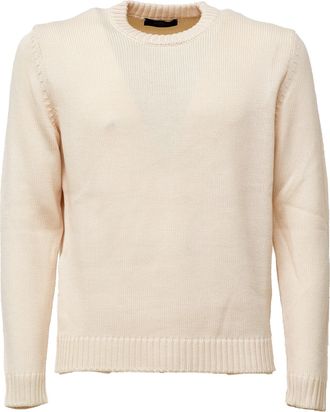 Zanone Slim Fit Long-Sleeve Wool Sweater with Ribbed Details
