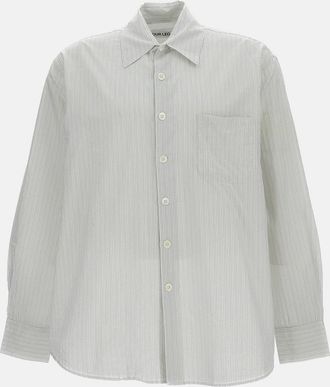 Our Legacy Striped White Cotton-Blend Overshirt