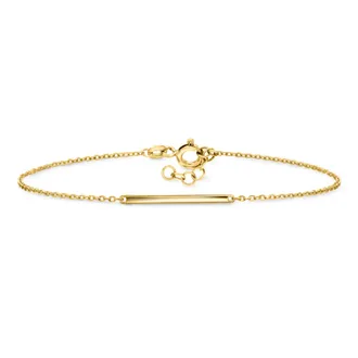 Ross-Simons Italian 10kt Yellow Gold Bar Cable-Chain Bracelet
