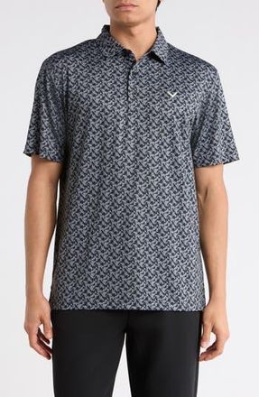 Callaway Floral Block Golf Polo in Caviar at Nordstrom Rack, Size Xx-Large
