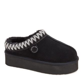 Dearfoams Fireside Queenstown Genuine Shearling Clog With Embroidery in Black at Nordstrom, Size 11