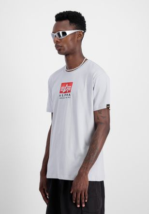 Alpha Industries T-Shirt ALPHA INDUSTRIES Satin Logo T-Shirt, Herren, Gr. XXL, grau (pastel grau), Obermaterial: 100% Baumwolle, Shirts T-Shirt