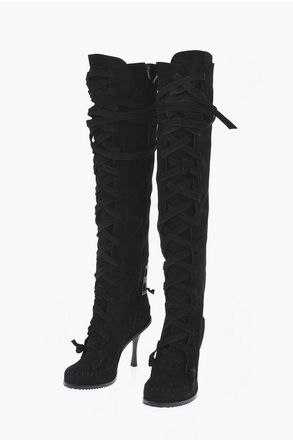 Dsquared2 Suede Lace-Up Boots With 10cm Heel size 40