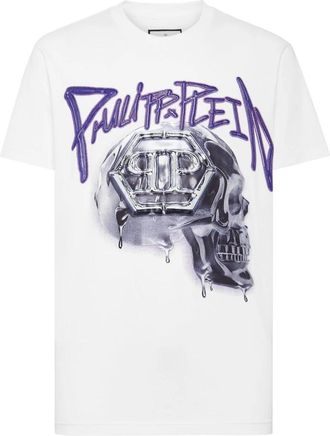 Philipp Plein T-Shirt Ronde Hals Skull - Heren - T-shirts - Wit - 4XL - Katoen - Tops