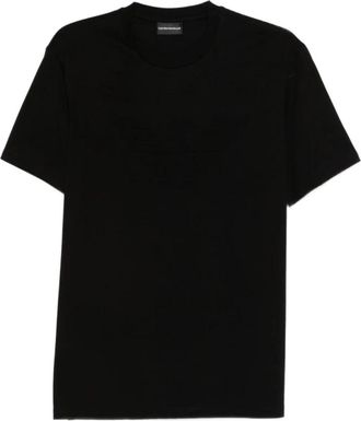 Emporio Armani T-shirt met ronde hals - Heren - T-shirts - Zwart - 2XL - Katoen - Tops