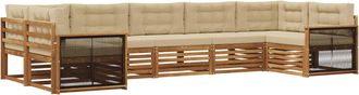 vidaXL Conjunto De Sof&aacute;s De Exterior 7 Uds. Natural Y Beige Vidaxl