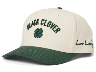 Black Clover Timeless 3 Adjustable Hat Baseball Caps Creme/Green Hat/3d Embroidery, Cotton/Nylon/Spandex